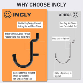 INCLY extra thick steel hooks deliver durable, corrosion-resistant performance for busy workspaces
