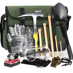 INCLY geology kit rock pick hammer for field prospecting and rock hunting.
