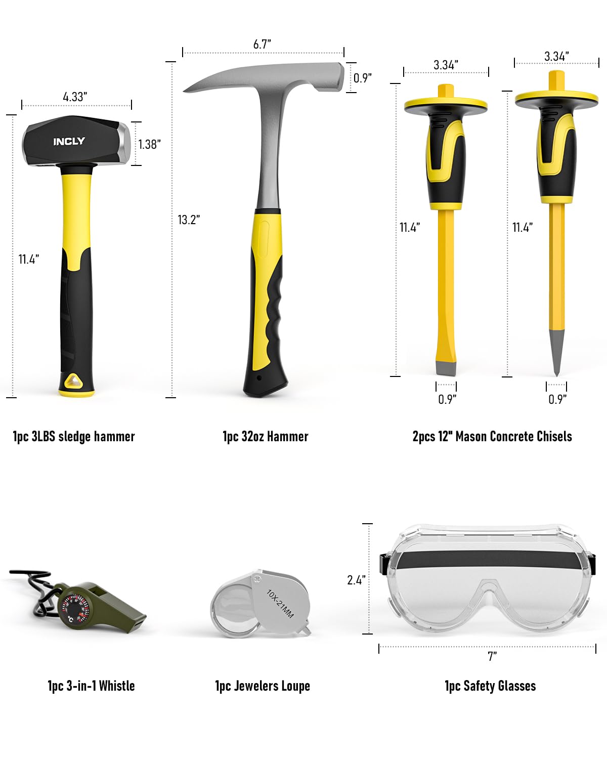 INCLY 32 oz rock hammer in use for versatile tapping tasks.