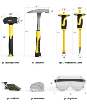 INCLY 32 oz rock hammer in use for versatile tapping tasks.
