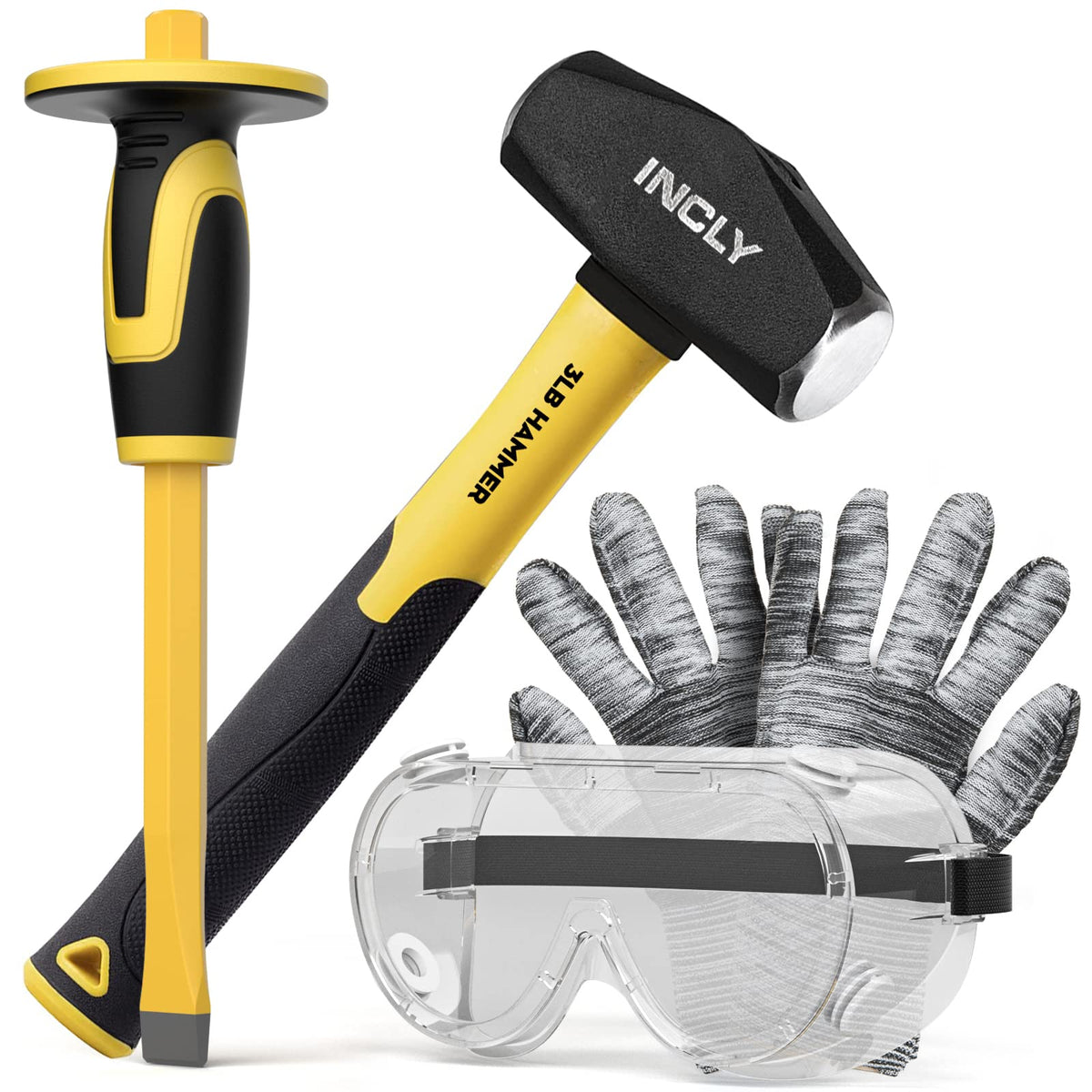 INCLY geology rock pick kit with four pieces for durable field exploration.