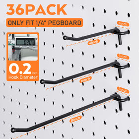 INCLY heavy-duty pegboard hook closeup highlights matte black finish and rugged build.
