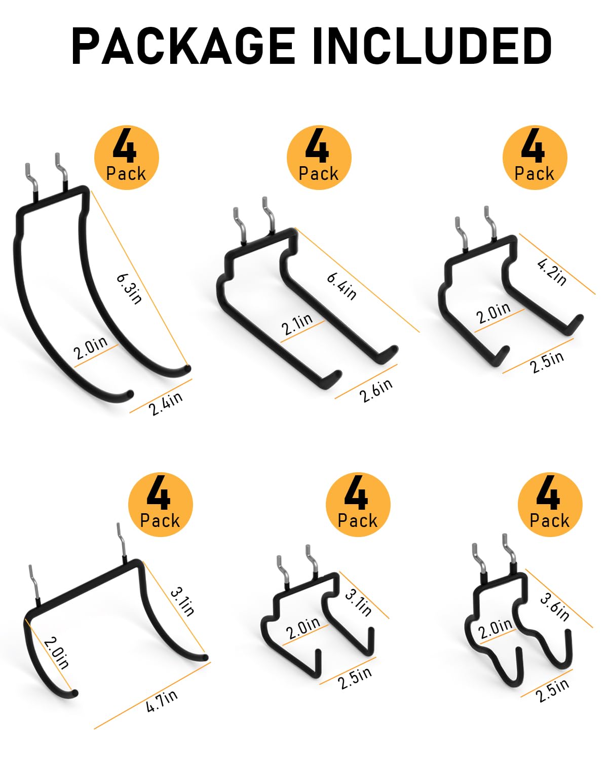 INCLY heavy-duty pegboard hooks showing robust mounting