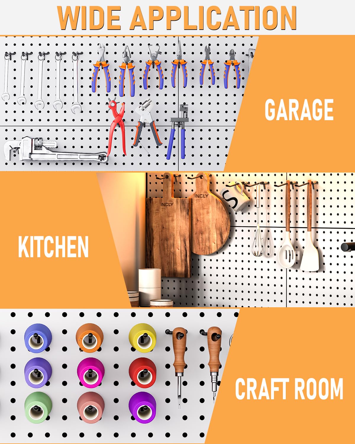 INCLY jewelry display with pegboard hooks and small items
