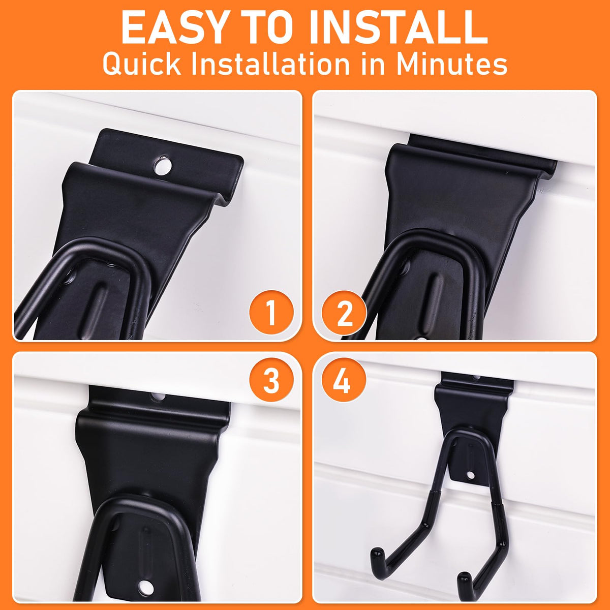 INCLY large J-hook with gear on slatwall illustrating sturdy load handling