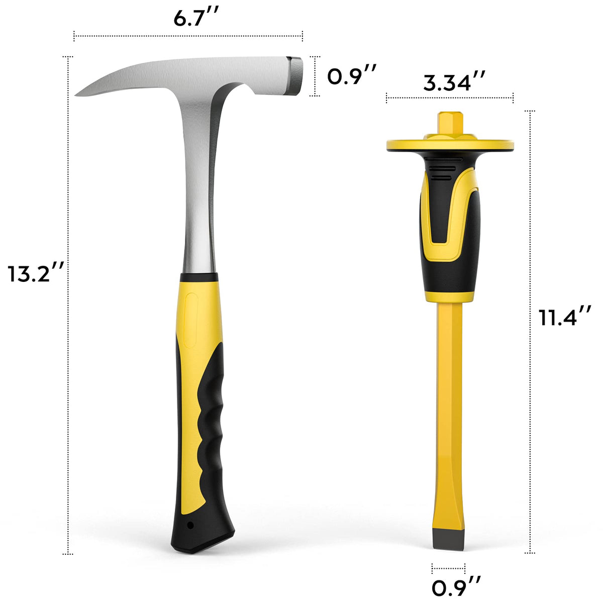 INCLY mason rock chisel for precise trenching and clean cuts.