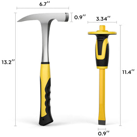 INCLY mason rock chisel for precise trenching and clean cuts.