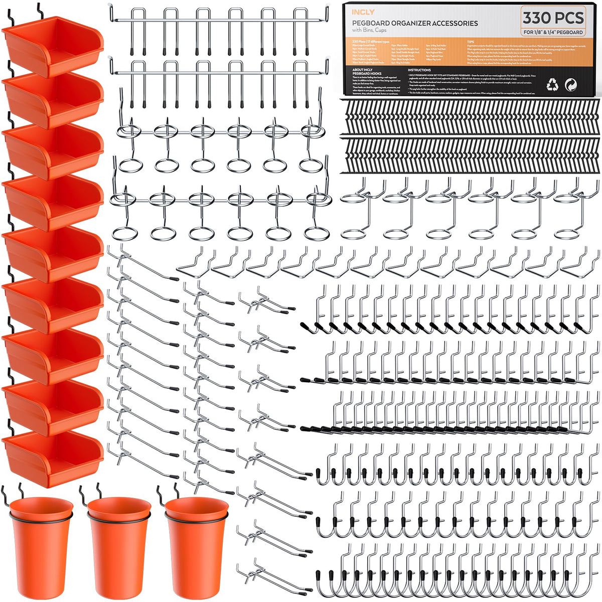 INCLY pegboard accessories set keeps workshop organized and accessible