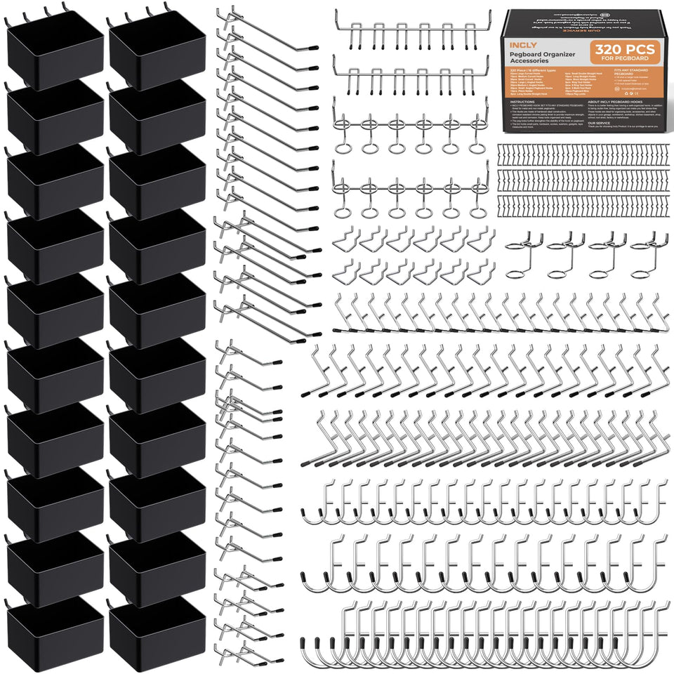 INCLY pegboard accessories collection for versatile storage and easy tool access