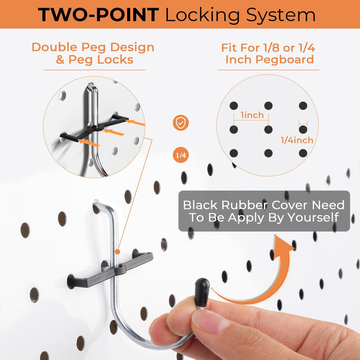 INCLY angled pegboard hooks optimizing corner access and space efficiency