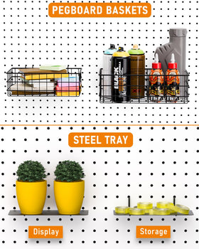 INCLY pegboard baskets offering roomy storage for tools and supplies