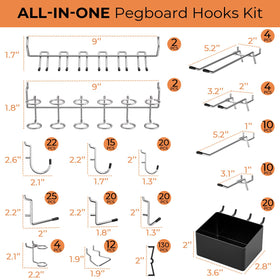 INCLY curved pegboard hooks for snag-free tool placement