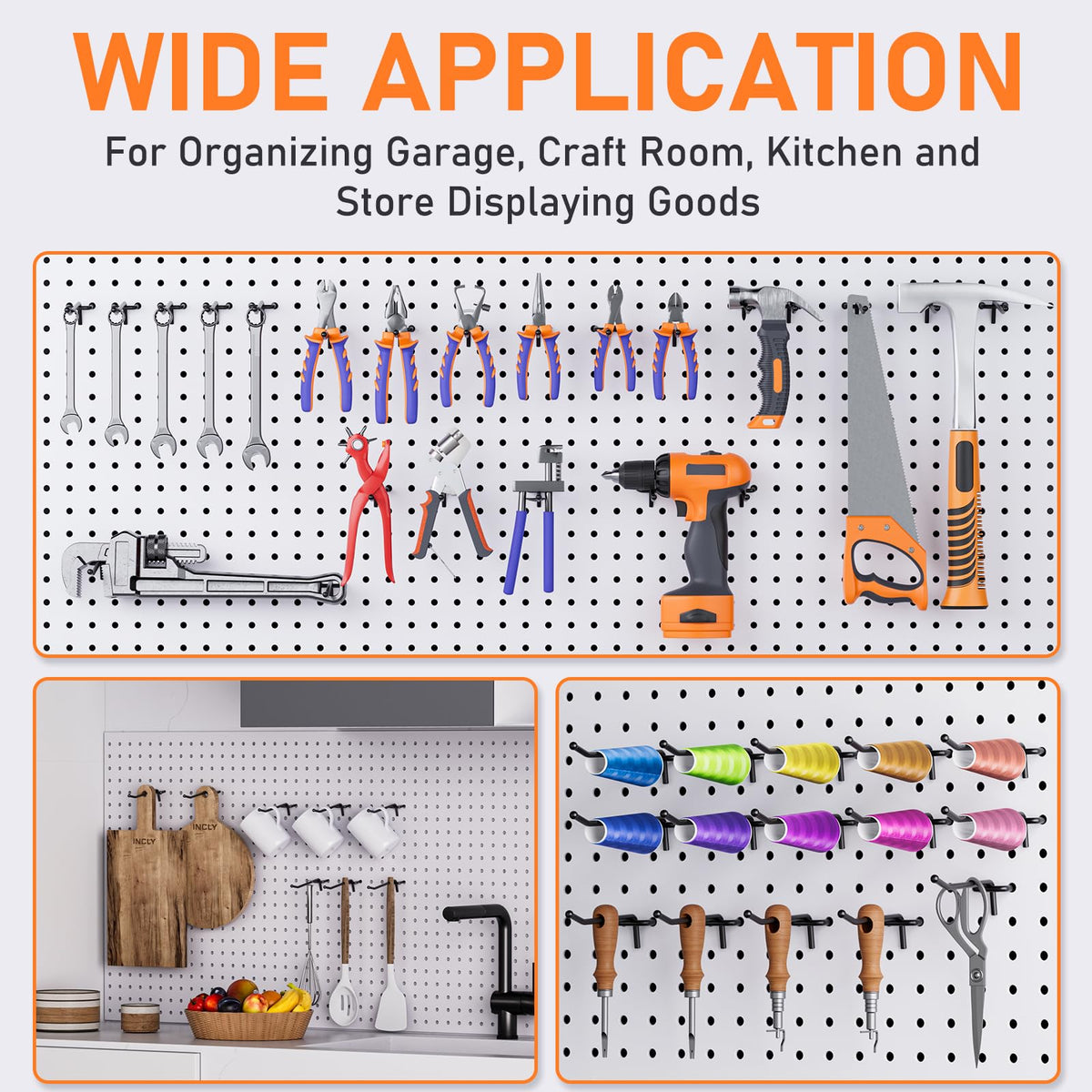 INCLY pegboard hooks display jewelry neatly and safely.