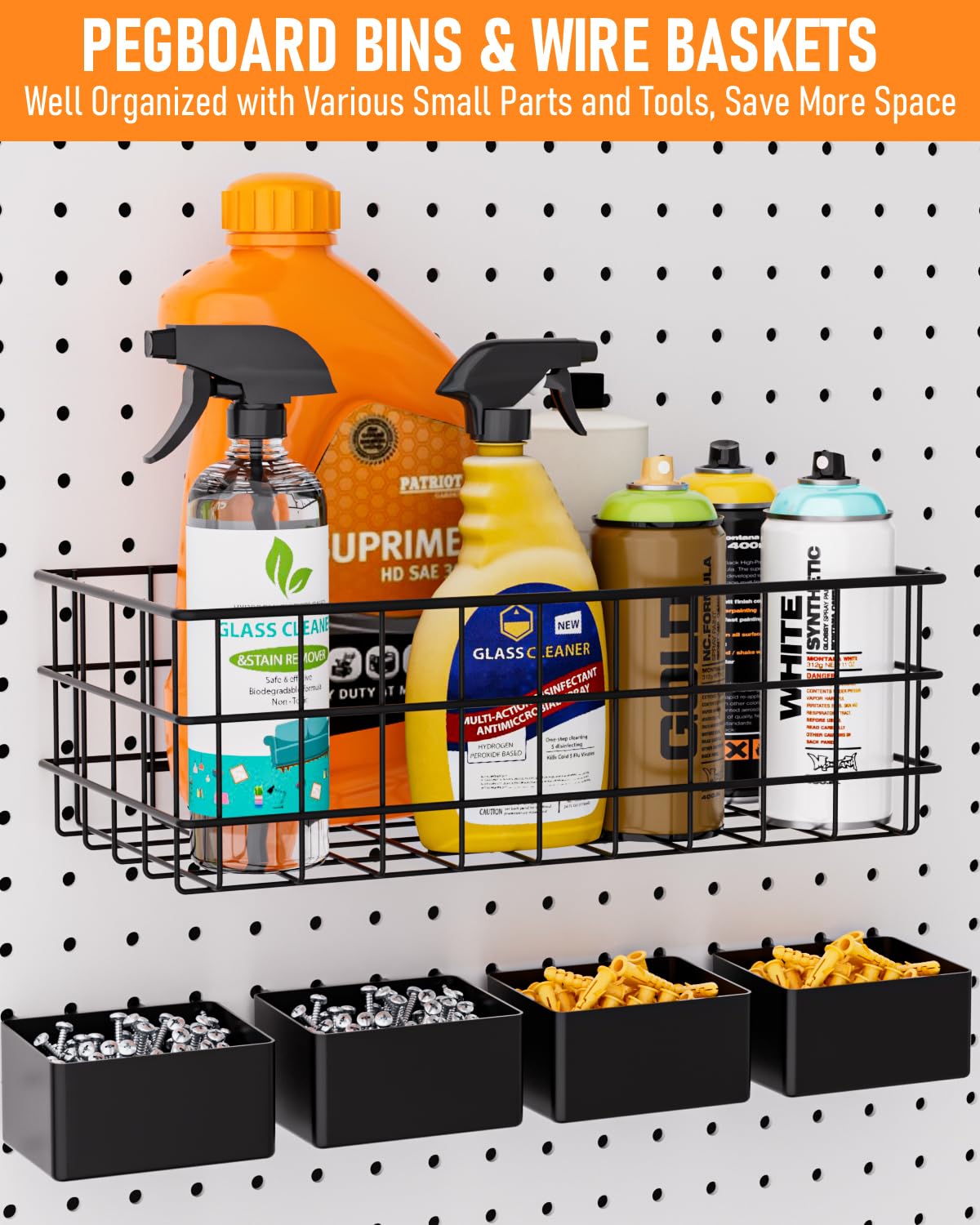 INCLY pegboard hooks variety close-up shows versatile tool organization