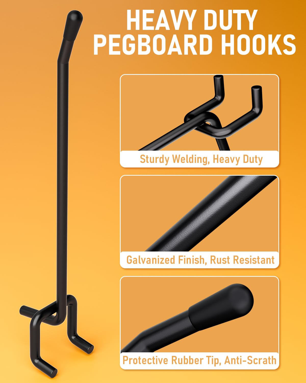 INCLY pegboard hooks organized in kitchen workspace for efficient storage