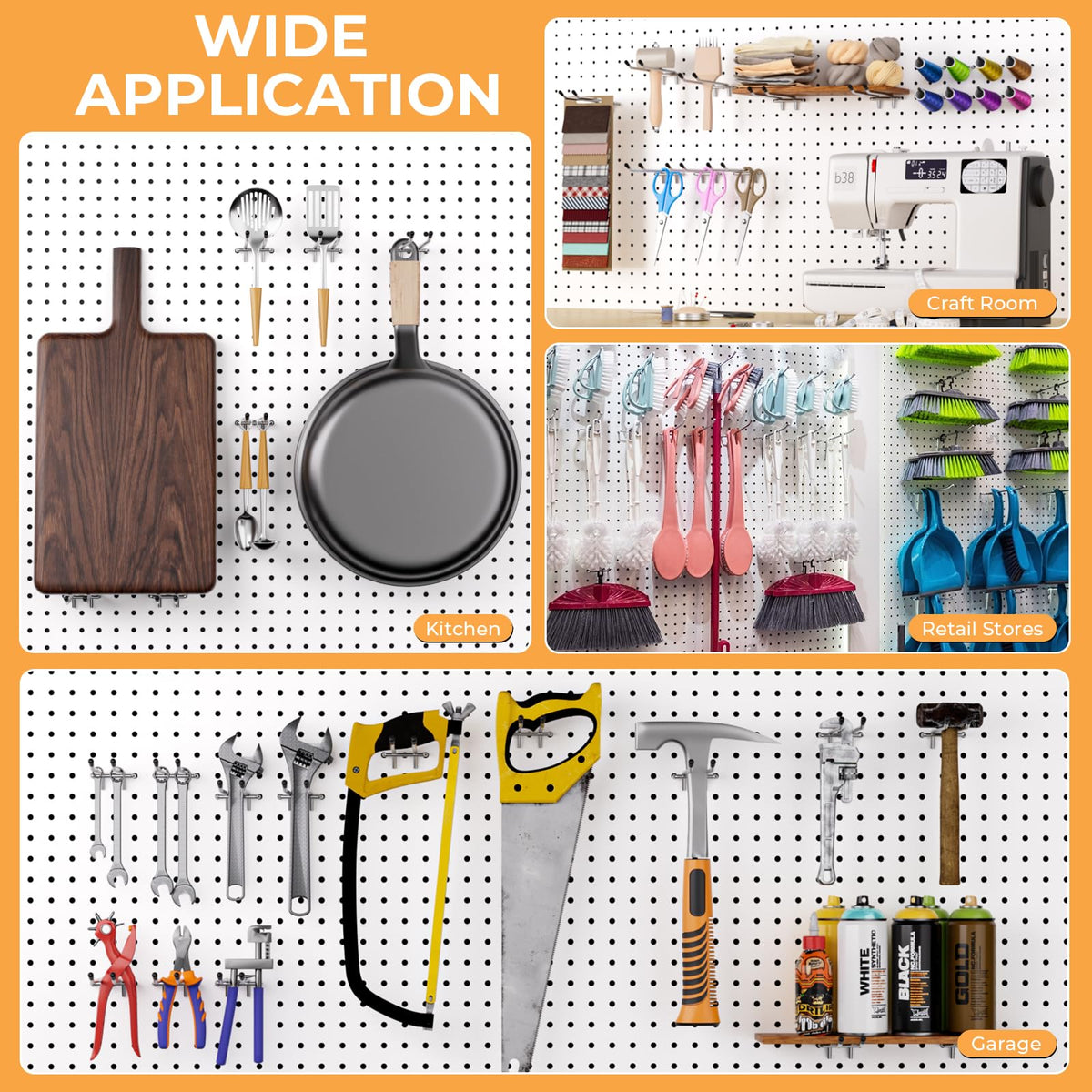 INCLY pegboard storage solution for kitchen or workshop organization.
