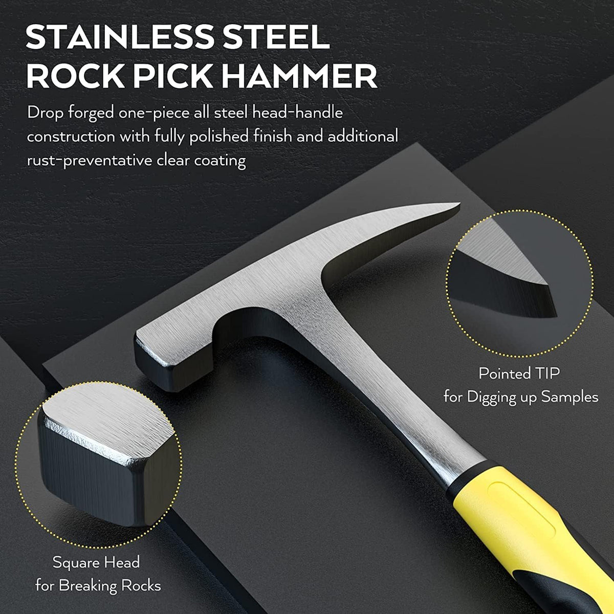 INCLY four-chisel set for precise removal of rock and brick