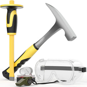 INCLY rock hammer 32oz in field use for durable breaking and shaping stone.