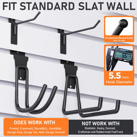 INCLY small J-hook on slatwall panel showing easy installation