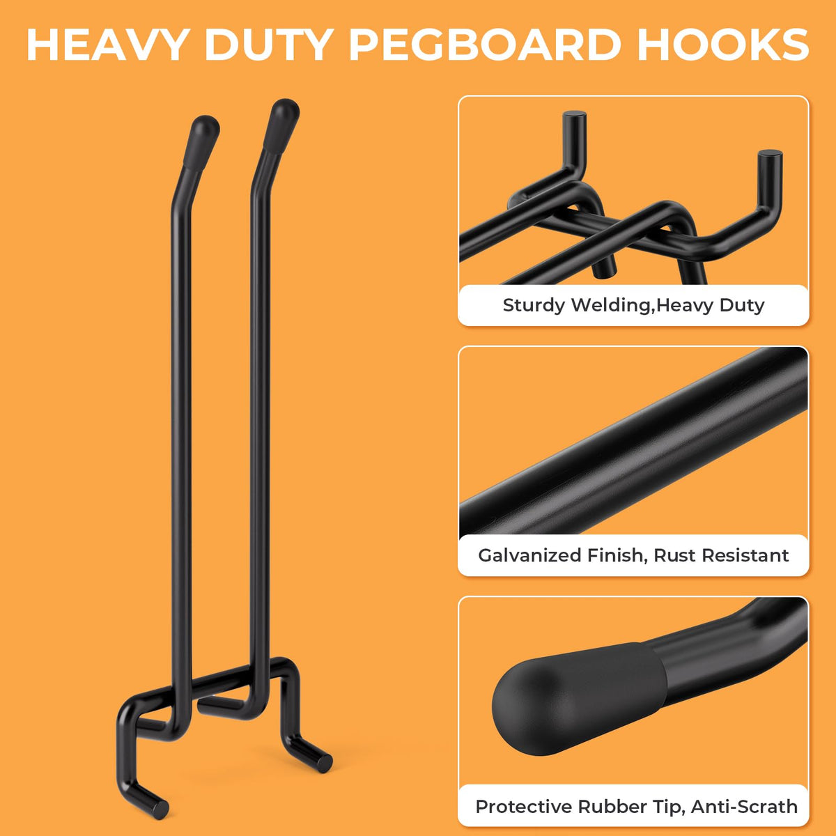 INCLY pegboard hooks with 40 lb capacity per hook for versatile storage