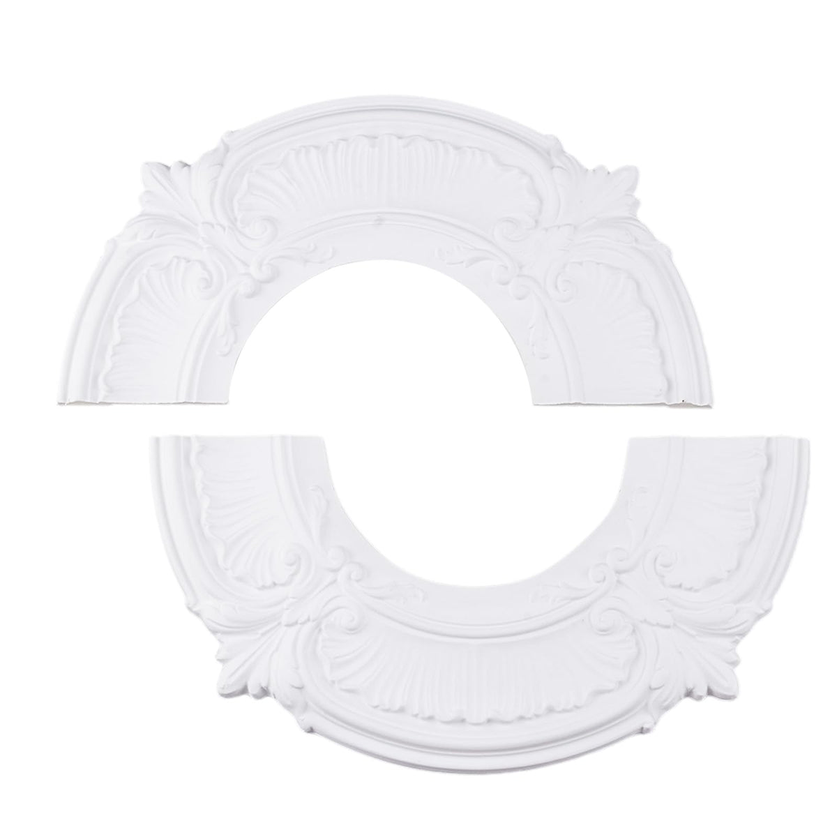 INCREWAY Split-Design 12in ceiling medallion enhances ceiling aesthetics for a refined living room.