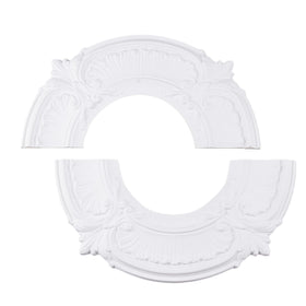 INCREWAY Split-Design 12in ceiling medallion enhances ceiling aesthetics for a refined living room.