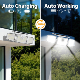 INCX 3000 lumen solar-powered lights for bright energy-saving coverage.