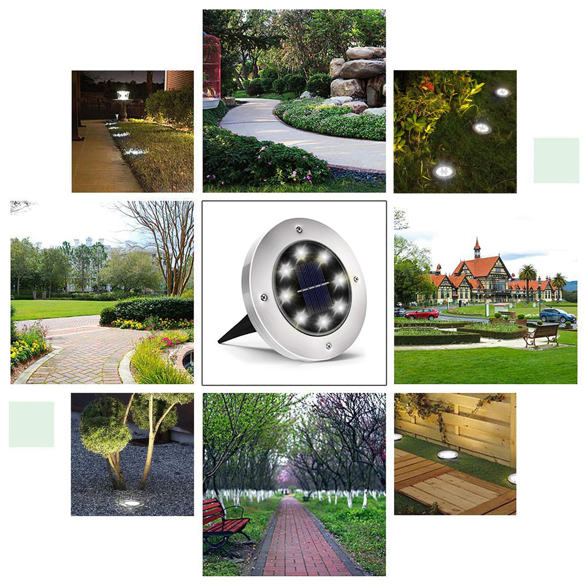 INCX 4.6-inch solar lights ideal for pathway and garden illumination.