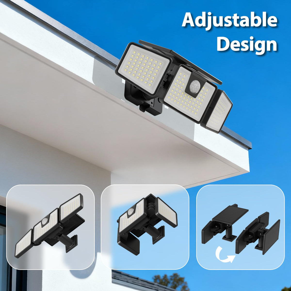 INCX IP65 waterproof solar security light for patio and porch