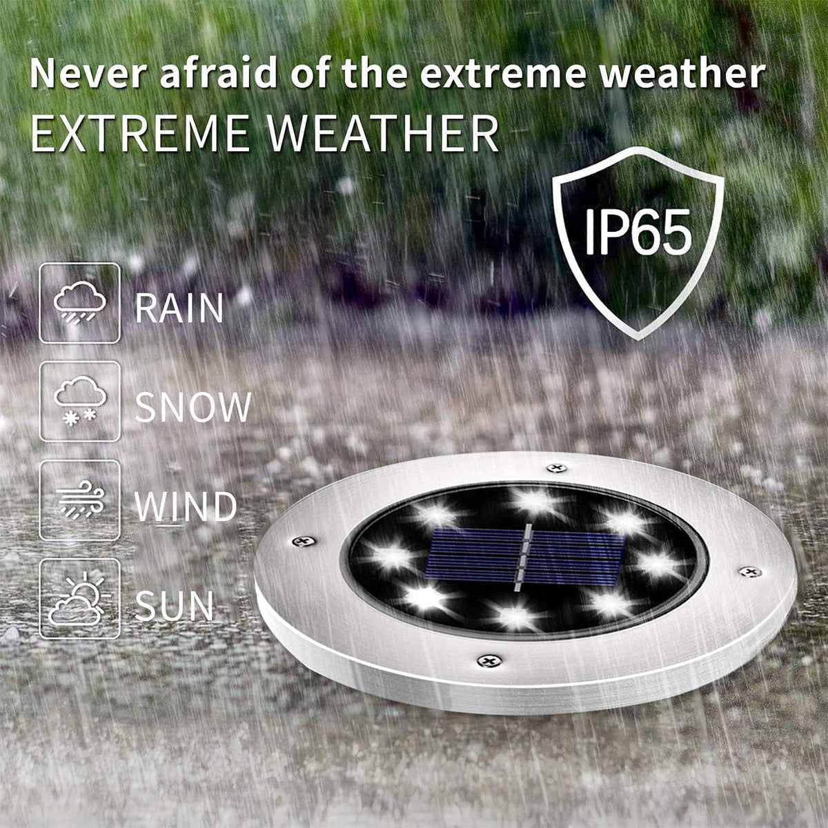 INCX outdoor solar light IP65 waterproof for all-weather gardens