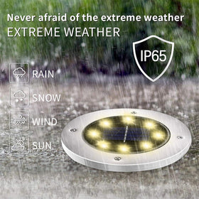 INCX solar ground light waterproof design withstands rain and fog outdoors
