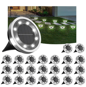 INCX Solar Ground Lights 24-pack package provides broad outdoor lighting coverage.