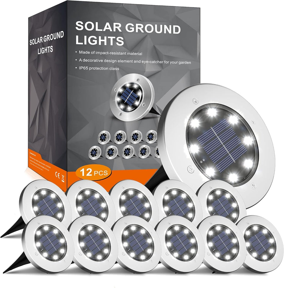 INCX 4.6 inch outdoor solar light with 8 LEDs for pathway illumination