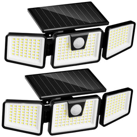 INCX solar lights mounted on wall providing wide outdoor illumination for entryways