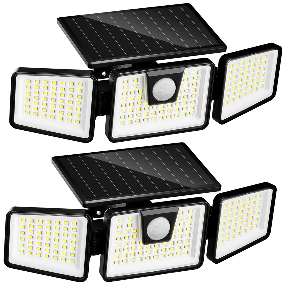INCX solar lights mounted on wall providing wide outdoor illumination for entryways