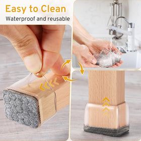 INDEMO clear silicone material blends with floors while protecting surfaces