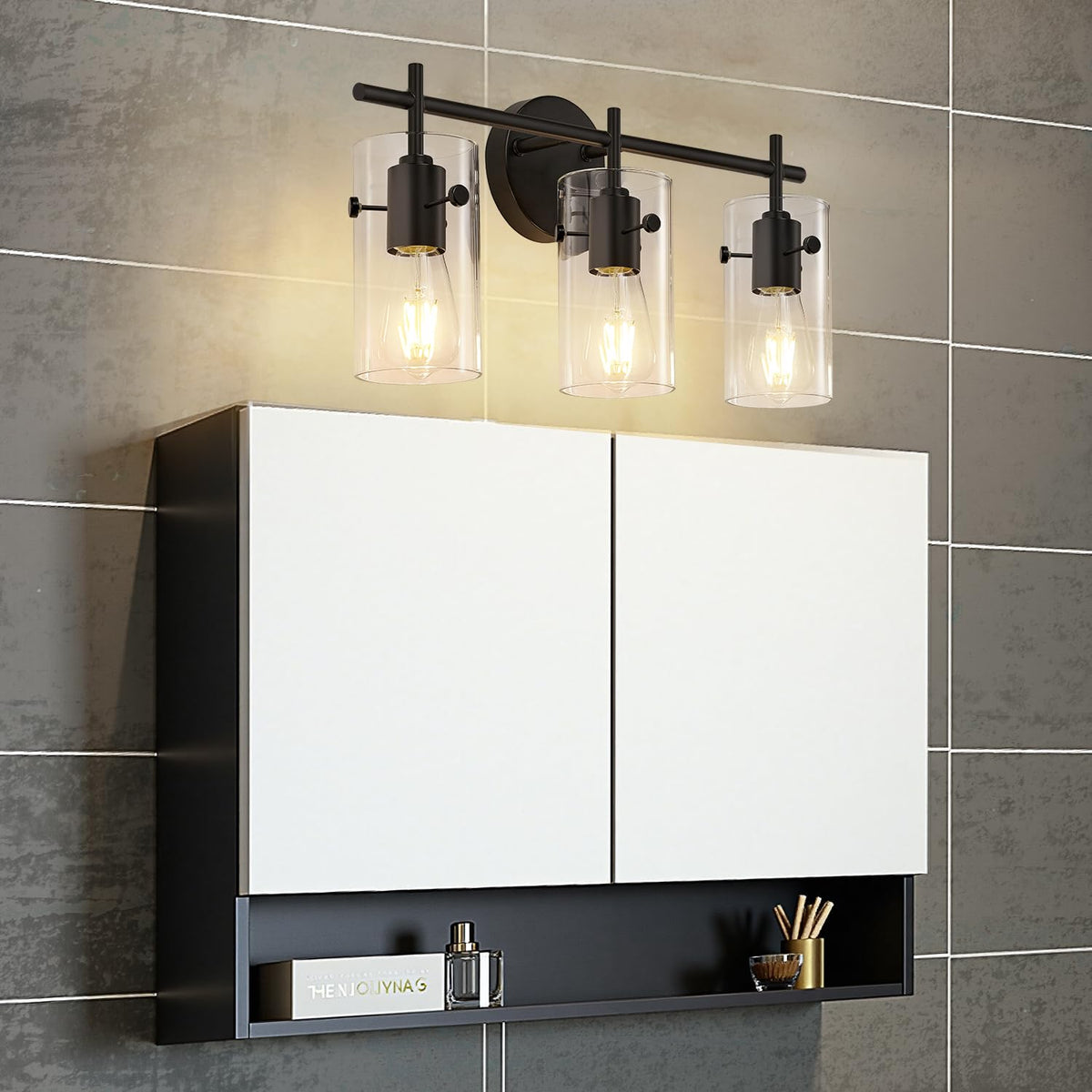Indoi dimmable vanity light with compatible bulbs for adjustable brightness.