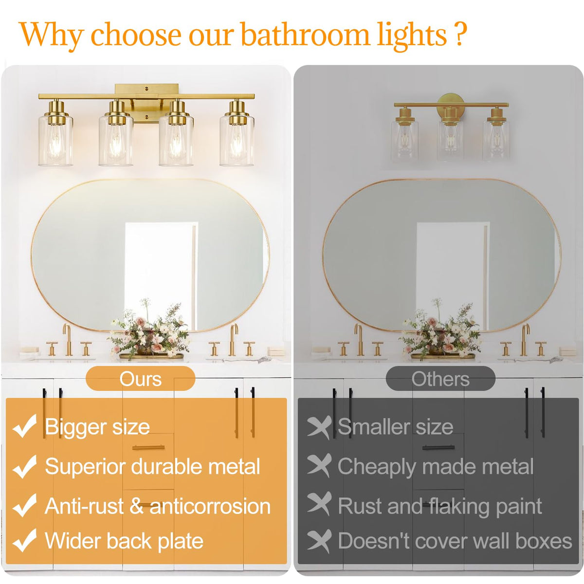Indoi brushed gold finish metal body adds modern luxury to any room.