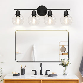 Indoi modern farmhouse bathroom light complements modern and rustic styles.