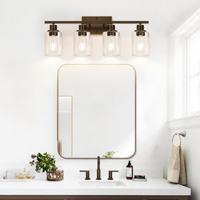 Indoi wall-mount bronze lamp close-up shows robust mounting hardware for durability.