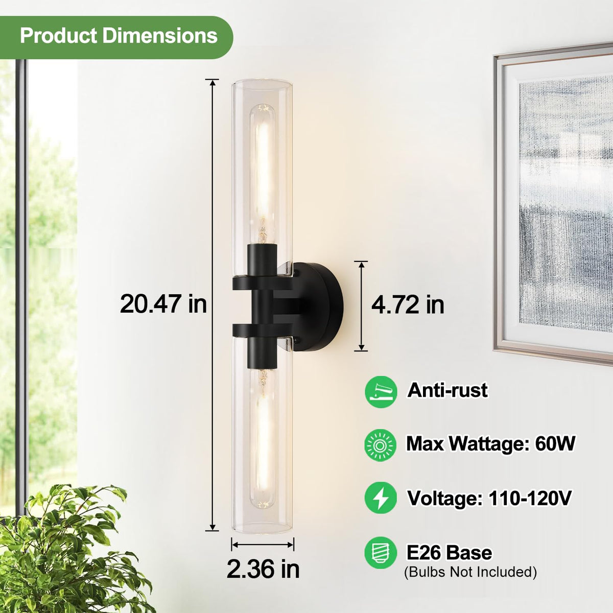 Detail of UL-certified E26 socket on Indoi wall sconce
