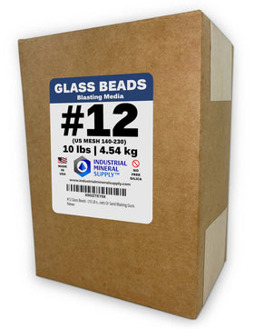 Industrial Mineral Supply #12 glass beads in bottle for precise cleaning and finishing