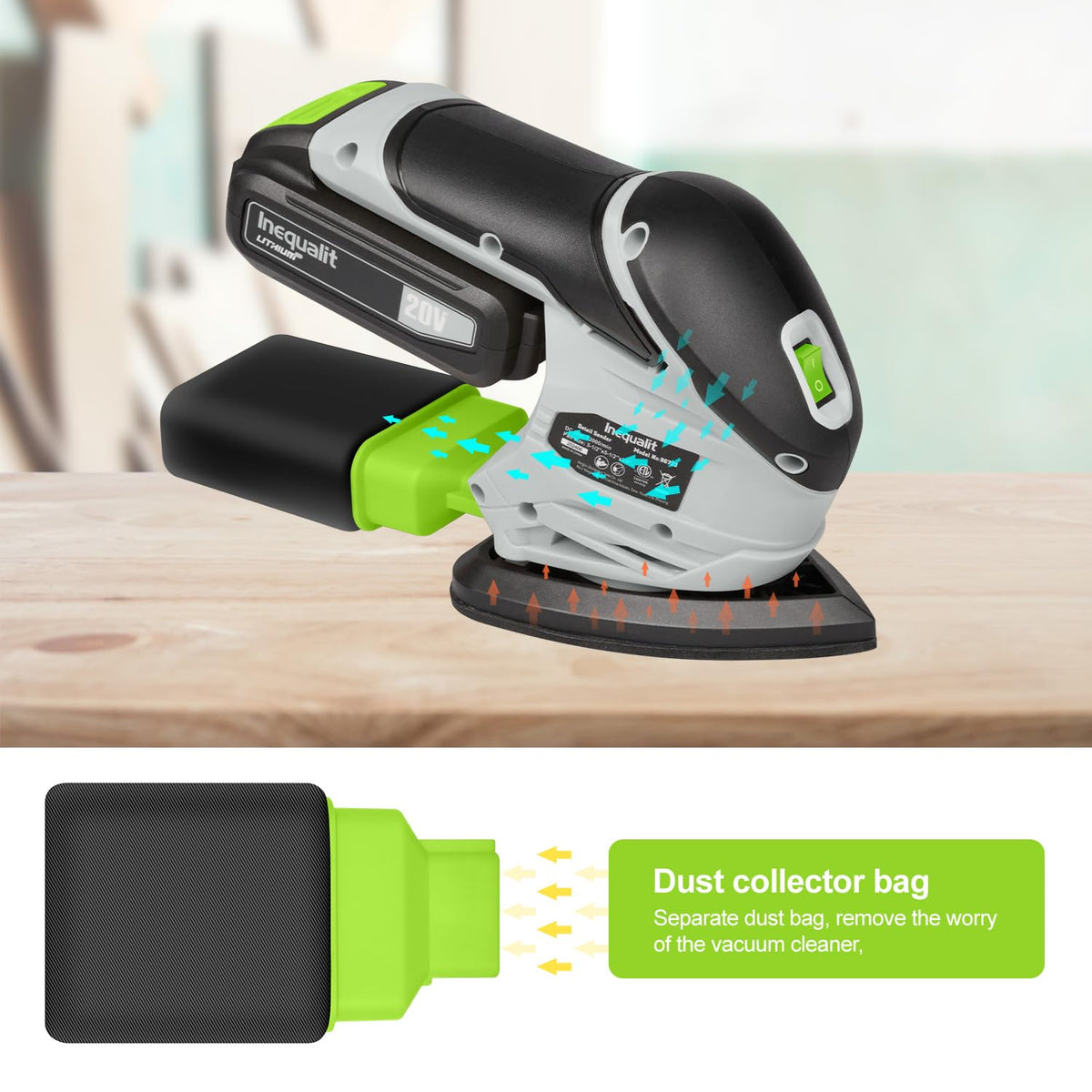 Inequalit sander 20-piece sandpaper kit for versatile finishing tasks