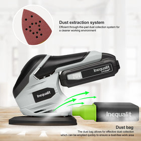 Inequalit sander ergonomic soft grip for comfortable one-handed operation