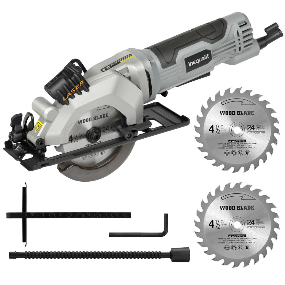 Inequalit mini circular saw body showing compact, lightweight design for easy handling.