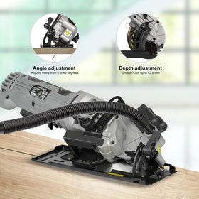 Inequalit dust adaptor enables cleaner cuts with a compatible vacuum.