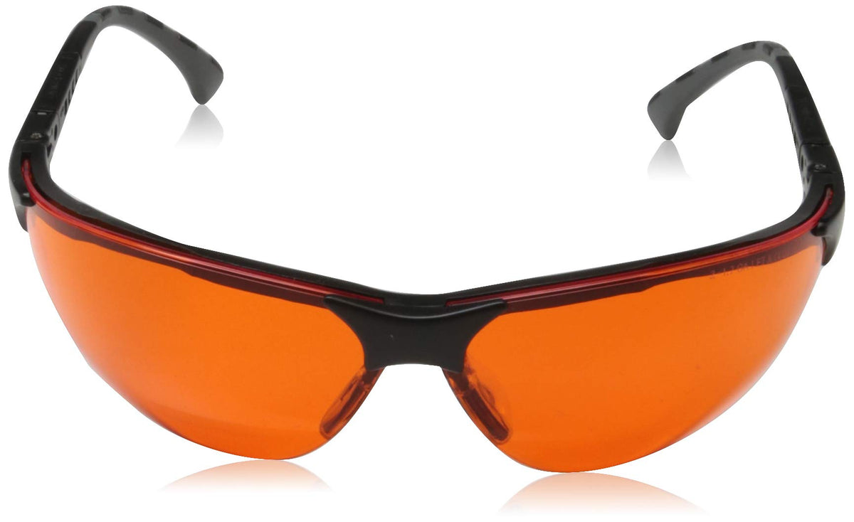 Infield Terminator UV-400 safety glasses side view showing temple design