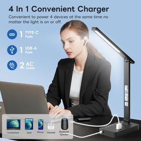 Infiway desk lamp with USB-A port for quick charging during study.