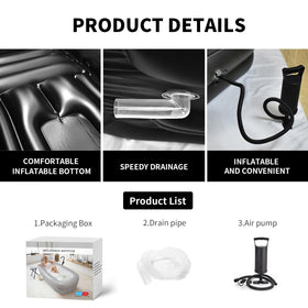 Inflatoast bathtub efficiently deflates and stores in a small space.
