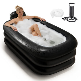 Inflatoast bathtub setup with Pro Pump for fast inflation.